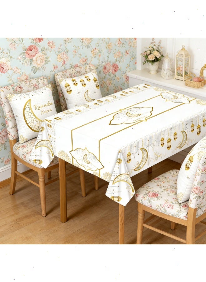 Yoawllty Ramadan Table Runner with Pillow Covers, Including 1PCS Ramadan Table Runner and 4 PCS Ramadan Decorative Pillow Covers for Home Ramadan Decorations - Image 3